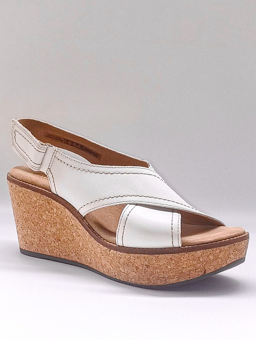New Clarks Aisley Tulip White Leather Sandal - Women's Slingback Comfort Pump 9